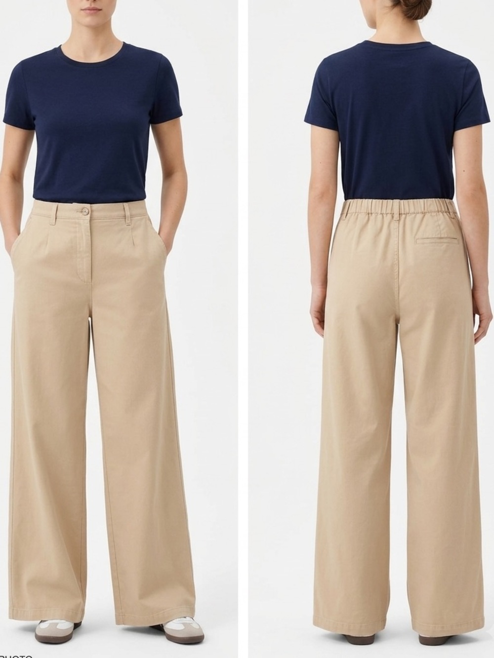 NWT Ottod’Ame Tan Wide Leg Cotton Stretch Chino Pants US 10
